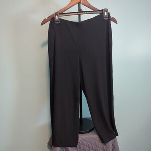 Alfani Capri Pants Womens M Black Wide Leg Dressy  Stretchy Pants